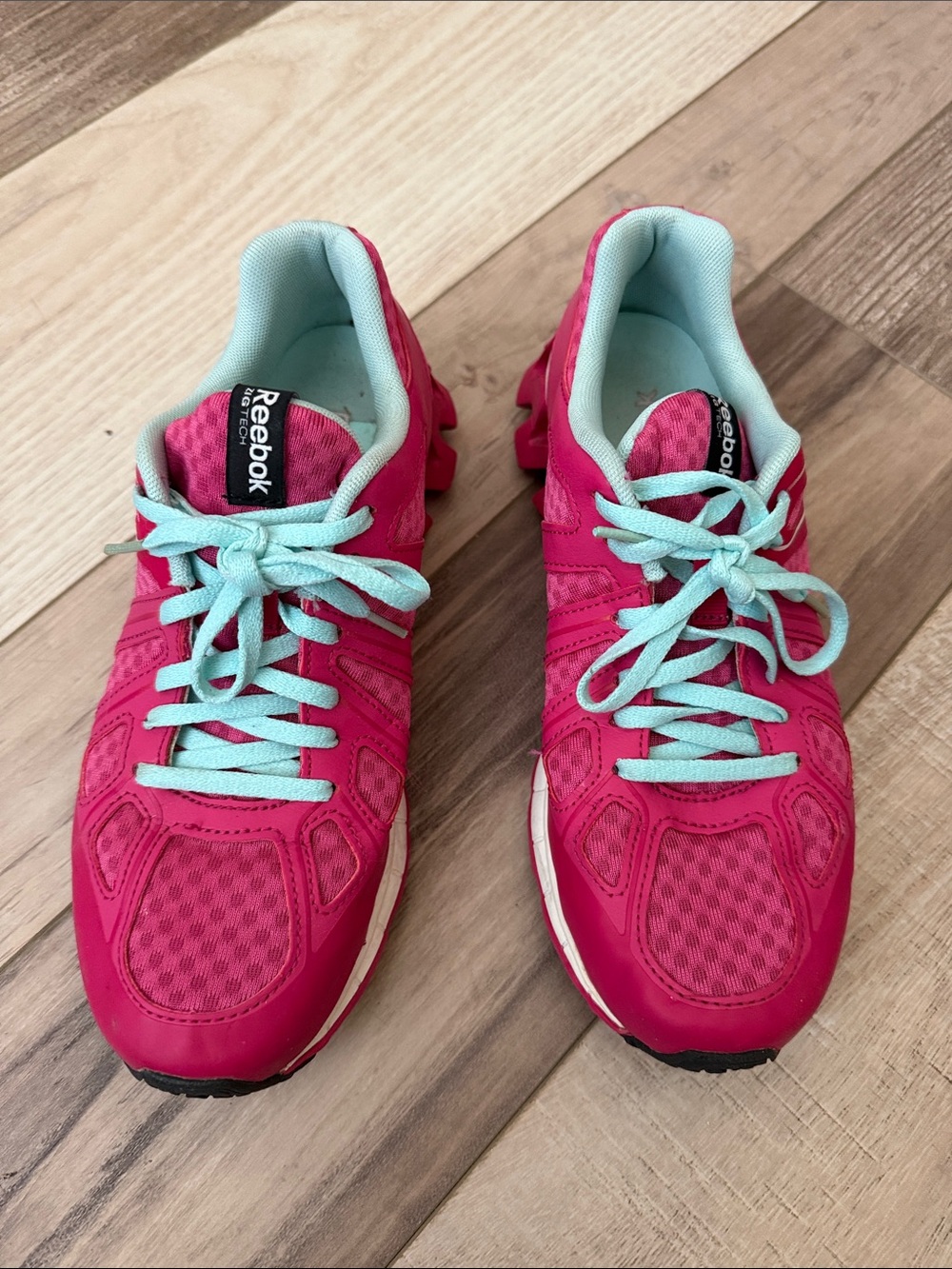 Reebok Women's Bright Pink Athletic Sneakers with Mint Accents